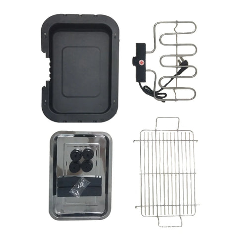 1800-2000W Portable Electric BBQ Grill, Indoor & Outdoor Tabletop Grill with 6-Level Temperature Control up to 350°C, Low-Smoke Electric Barbecue, Removable Grease Tray for Camping, Patio & Parties