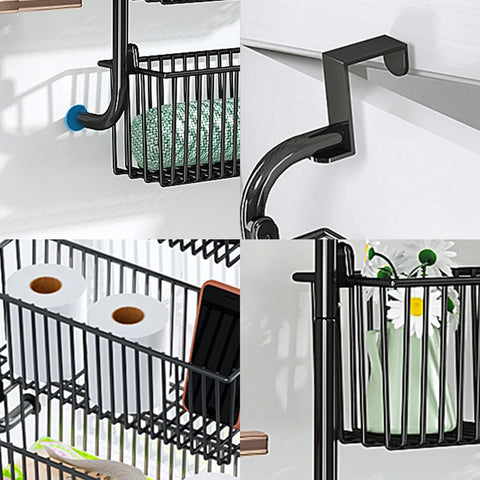 6-Tier Over-the-Door Storage Rack – Heavy Duty Carbon Steel Hanging Basket Organizer for Kitchen, Bathroom, Bedroom & Pantry