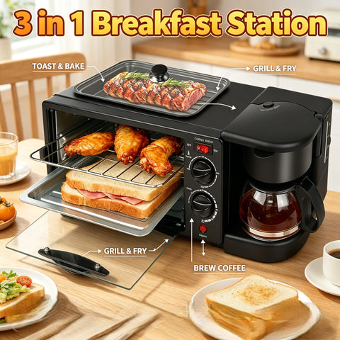3-in-1 Breakfast Station – 9L Mini Oven, 600ml Coffee Maker & Frying Pan | Multifunctional Kitchen Appliance

SEO Product