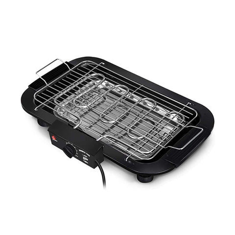 1800-2000W Portable Electric BBQ Grill, Indoor & Outdoor Tabletop Grill with 6-Level Temperature Control up to 350°C, Low-Smoke Electric Barbecue, Removable Grease Tray for Camping, Patio & Parties