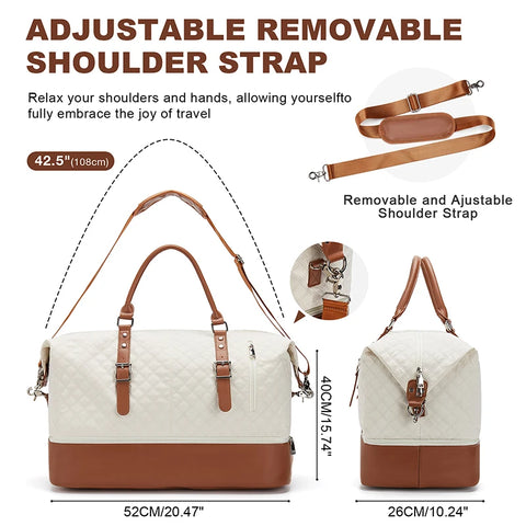 PU Leather Double Layer Shoe Travel Bag