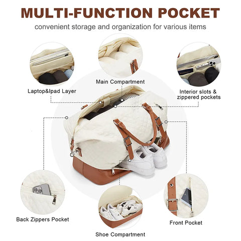 PU Leather Double Layer Shoe Travel Bag