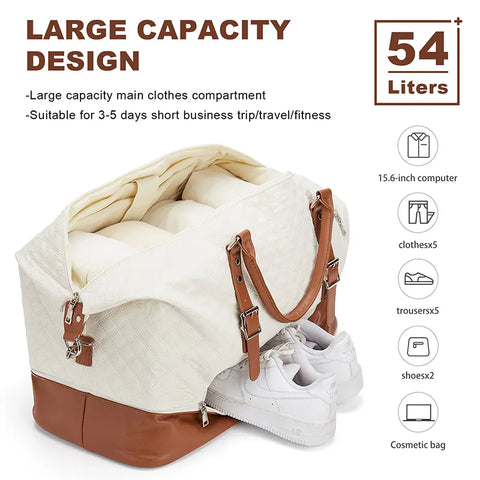 PU Leather Double Layer Shoe Travel Bag