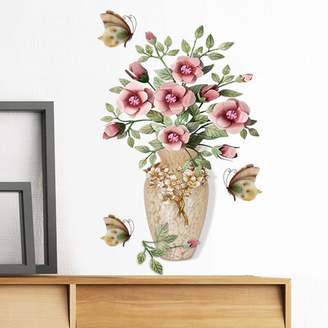 3d Flower Vase Wall Sticker
