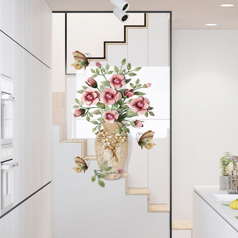 3d Flower Vase Wall Sticker