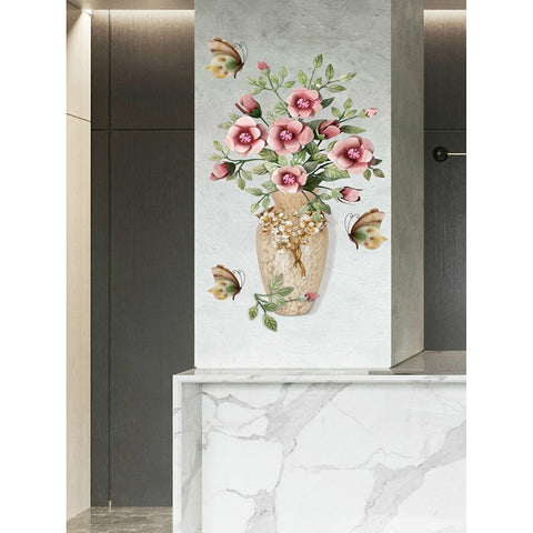 3d Flower Vase Wall Sticker