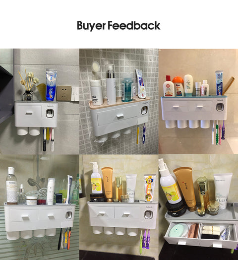 Wall-mounted Toothbrush Holder Toothpaste Squeezer
