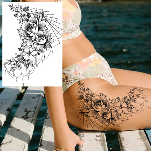 Sexy Flower Temporary Tattoos