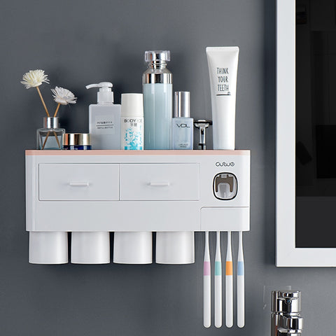 Wall-mounted Toothbrush Holder Toothpaste Squeezer
