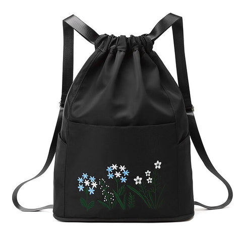 Waterproof Embroidered Flowers Backpack