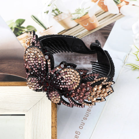 Rhinestone Flower Bun Hairpin