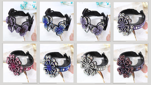 Rhinestone Flower Bun Hairpin