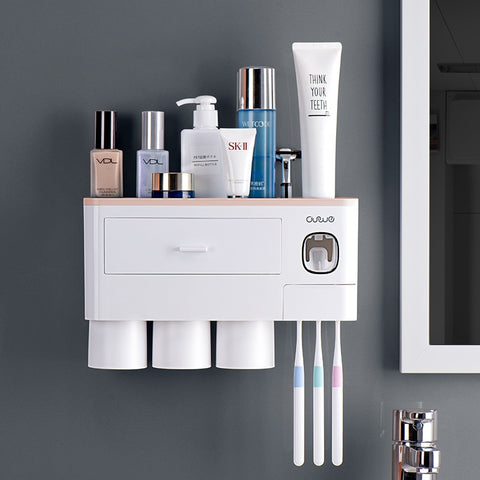 Wall-mounted Toothbrush Holder Toothpaste Squeezer