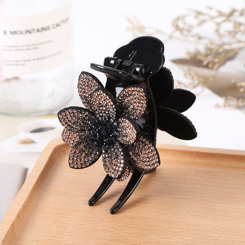 Rhinestone Flower Hair Claws