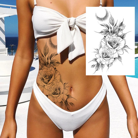 Sexy Flower Temporary Tattoos