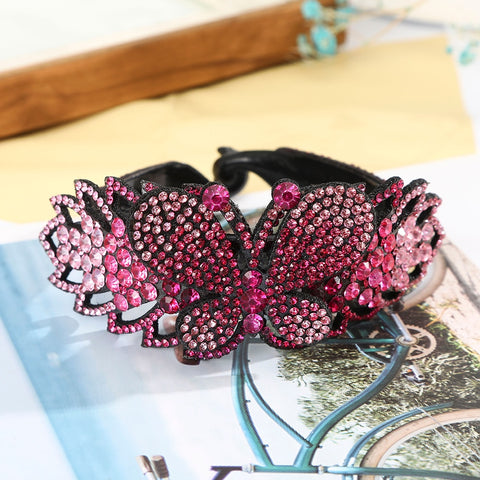 Rhinestone Flower Bun Hairpin
