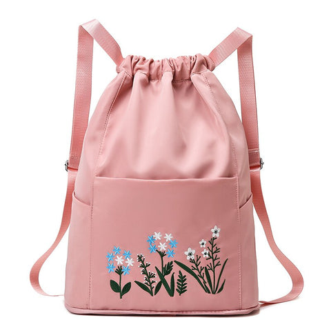 Waterproof Embroidered Flowers Backpack