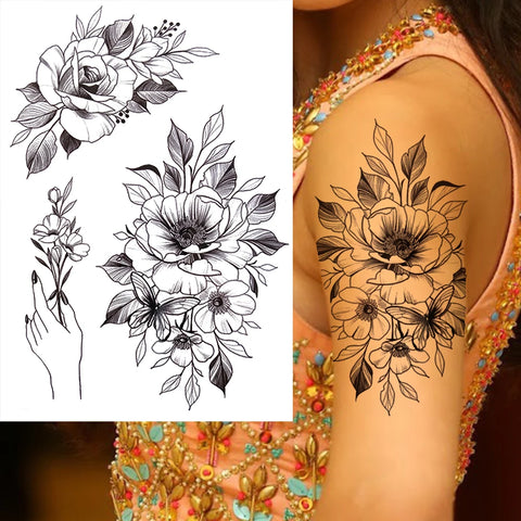 Sexy Flower Temporary Tattoos