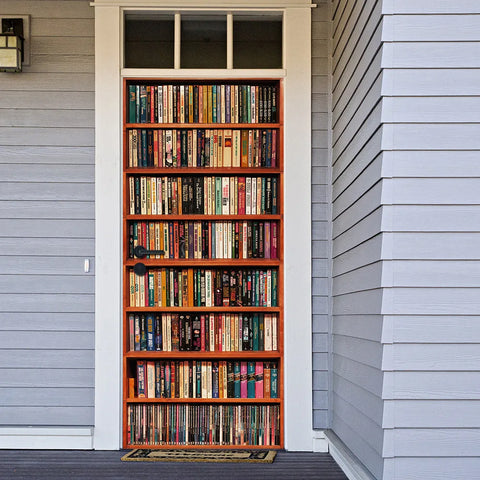 2pcs/set Book Shelves Wallpaper