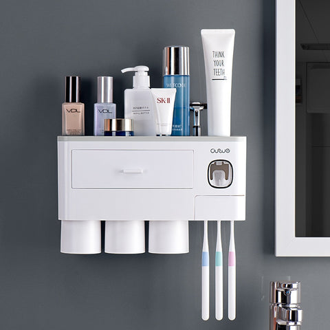 Wall-mounted Toothbrush Holder Toothpaste Squeezer
