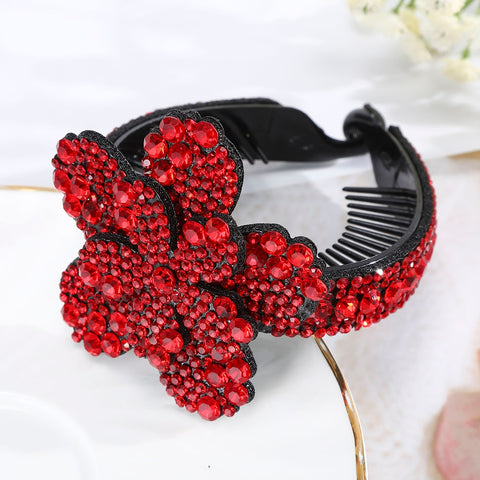 Rhinestone Flower Bun Hairpin