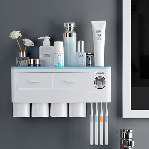 Wall-mounted Toothbrush Holder Toothpaste Squeezer
