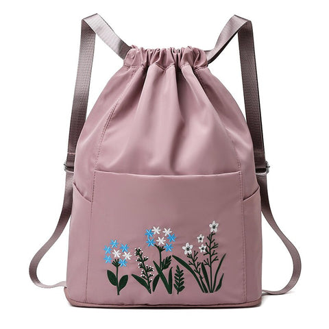 Waterproof Embroidered Flowers Backpack