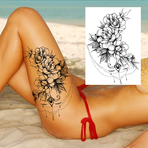 Sexy Flower Temporary Tattoos