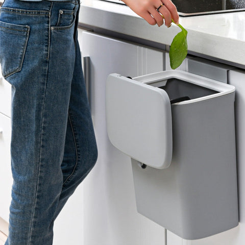 Sliding Lid Hanging Kitchen Trash Can