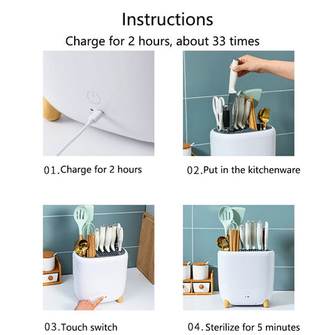 Knife Cutlery UV Sterilization Holder