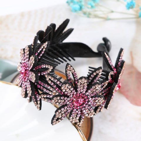 Rhinestone Flower Bun Hairpin