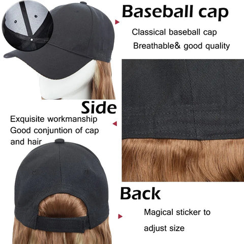 Long Wavy Hair Wig Cap