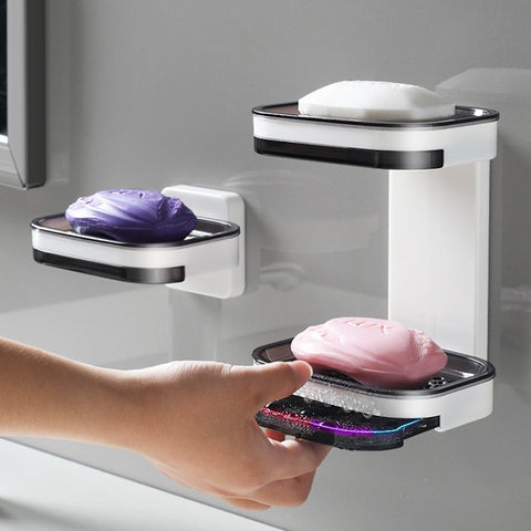 Wall Mounted Double Layer Soap Rack