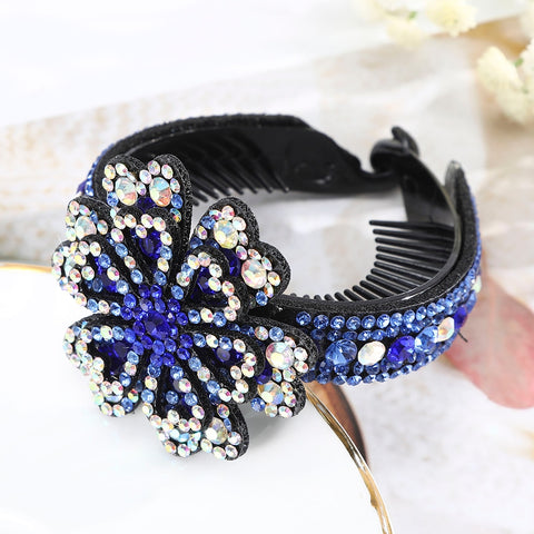 Rhinestone Flower Bun Hairpin