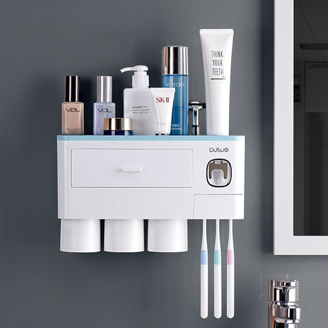 Wall-mounted Toothbrush Holder Toothpaste Squeezer
