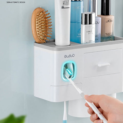 Wall-mounted Toothbrush Holder Toothpaste Squeezer