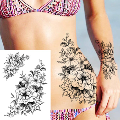 Sexy Flower Temporary Tattoos