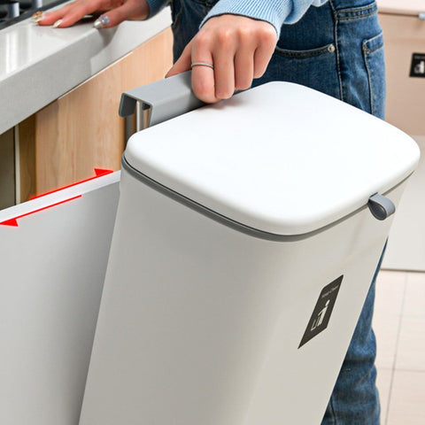Sliding Lid Hanging Kitchen Trash Can