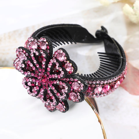 Rhinestone Flower Bun Hairpin