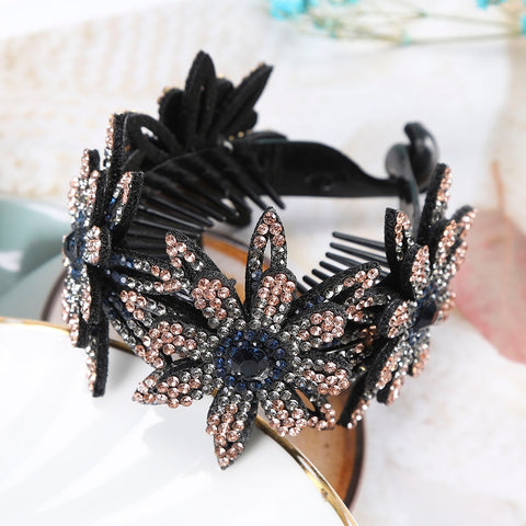 Rhinestone Flower Bun Hairpin