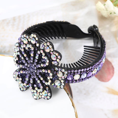 Rhinestone Flower Bun Hairpin