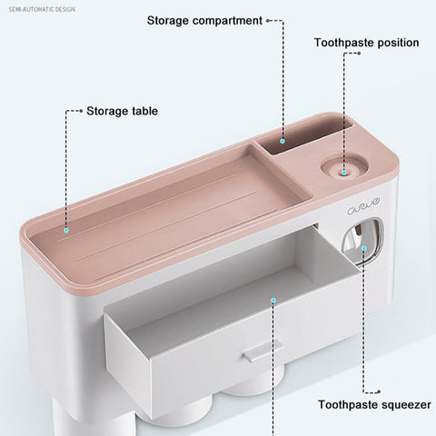 Wall-mounted Toothbrush Holder Toothpaste Squeezer