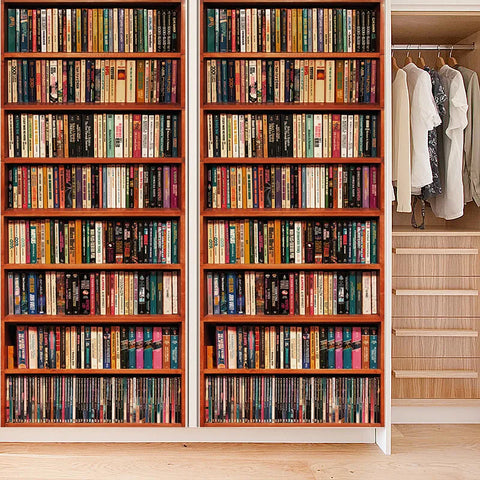 2pcs/set Book Shelves Wallpaper