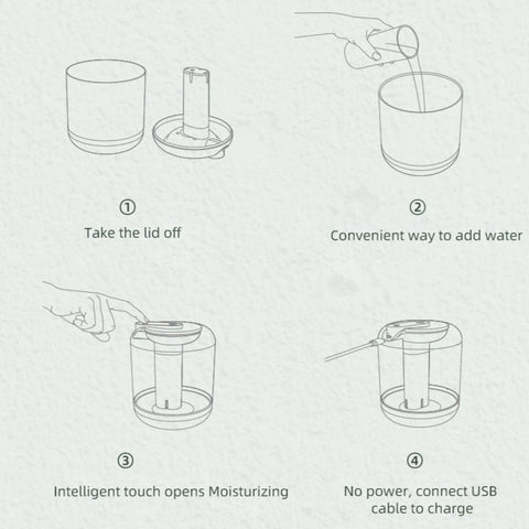 Rechargeable Intelligence Touch Oil Diffuser Humidifier