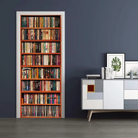 2pcs/set Book Shelves Wallpaper