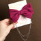 Bow Pearls Chain Barrettes Hairpin