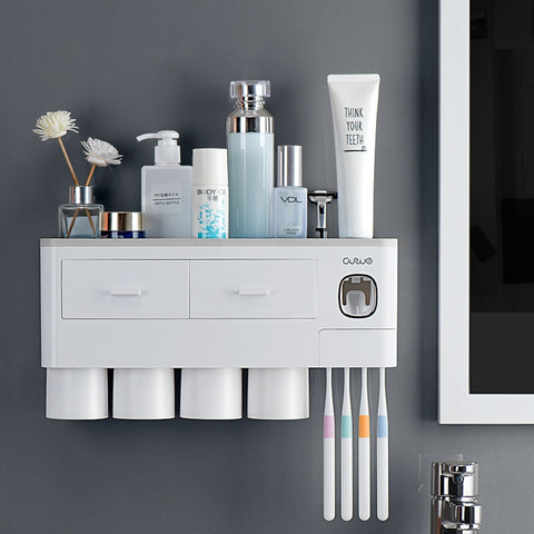 Wall-mounted Toothbrush Holder Toothpaste Squeezer