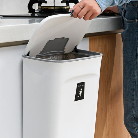 Sliding Lid Hanging Kitchen Trash Can
