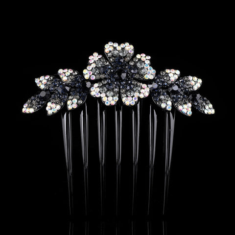 Crystal Rhinestones Flower Hair Comb Clip