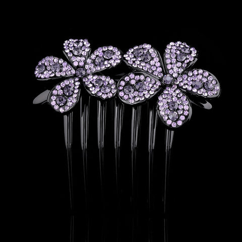 Crystal Rhinestones Flower Hair Comb Clip